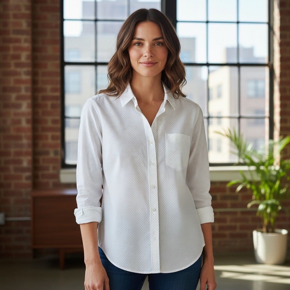 Rag And Bone Size Large White Button Down Collare… - image 1